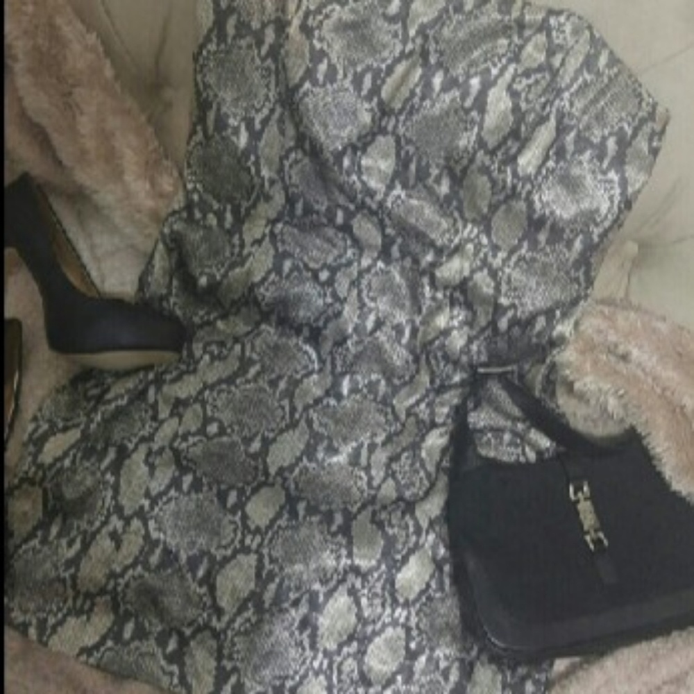 Hugo Buscati Python/Snake Print Dress/Strapless - image 1
